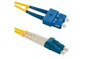 Netwerk-adapter (netwerkkaart, printserver, enz.) - Qoltec SC/UPC naar LC/UPC single-mode duplex glasvezel patchkabel - 1 m - Geel - 54031