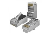 Netwerk-adapter (netwerkkaart, printserver, enz.) - Qoltec RJ45 netwerkconnector - Cat5e FTP - Male - Zilver - 100-pack - 54554