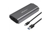 Systeemaccessoires - Qoltec NV2271 SSD-behuizing - M.2 SATA/NVMe - USB-C 3.1 Gen 2 - Grijs - 52271