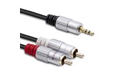 Audiokabel - Qoltec Audiokabel - 2x RCA male naar 3.5 mm male - 2 m - Zwart - 52340