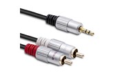 Audiokabel - Qoltec Audiokabel - 2 x RCA male naar 3.5 mm male - 3 m - Zwart - 52341