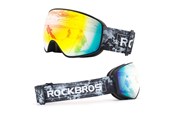 Sport & Fitness - Rockbros SP284 Kids Ski Goggles Anti-Fog with UV Filter Gray Lens with Red Mirror - Black - 14110005001