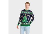 Kerst truien - Jule-Sweaters - Christmas tree sweater blue LED - 2XL - 5740009938984