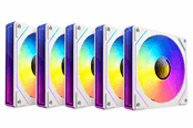 Case Fan - DUTZO INF 120 PWM ARGB Reverse (5-pack) - Case ventilator - 120mm - Wit met RGB-licht - 28 dBA - 8501027