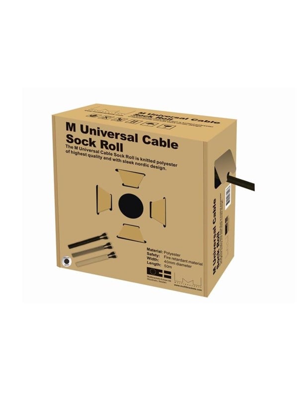 Multibrackets m Universal Cable Sock Roll Zwart 40mm-W 50m-L