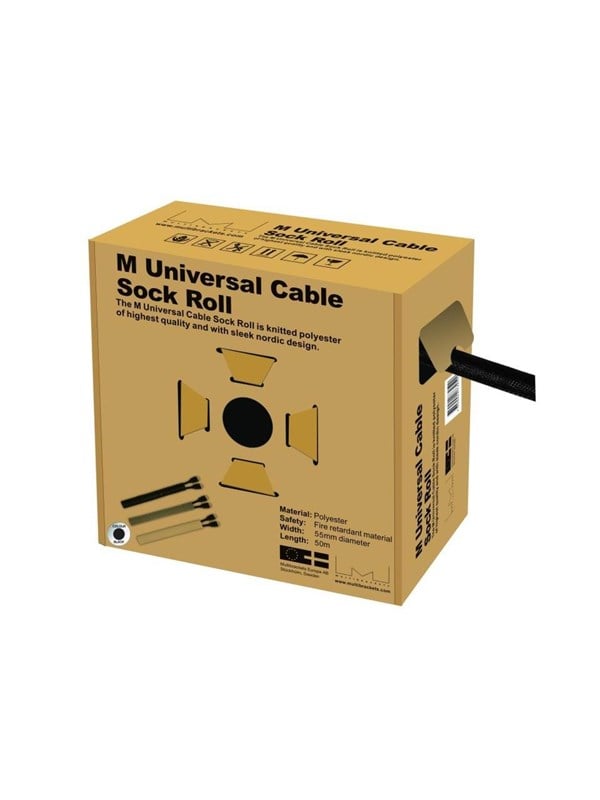 Multibrackets M Universal Cable Sock Roll Black 55mm-W 50m-L
