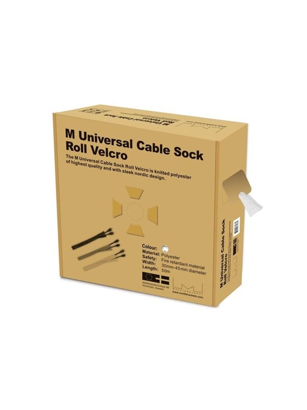 Multibrackets m Cable Sock Roll Velcro Wit 50m-L