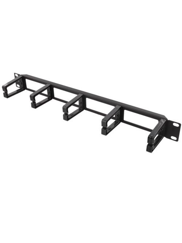 Deltaco 19" Cable panel 1U cable management Zwart