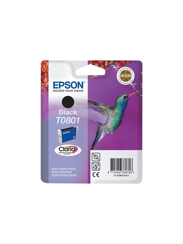 Epson T0801 / C13T08014011 Zwart Inkt 7ml - Inktpatroon Zwart