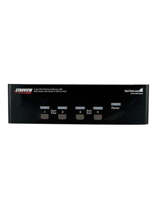 StarTech.com StarView 4 Port DVI VGA Dual Monitor KVM-schakelaar USB with Audio & USB 2.0 Hub