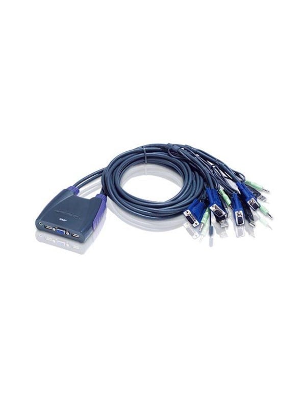 ATEN CS64US 4-Port USB VGA/Audio Cable KVM Switch 0.9m