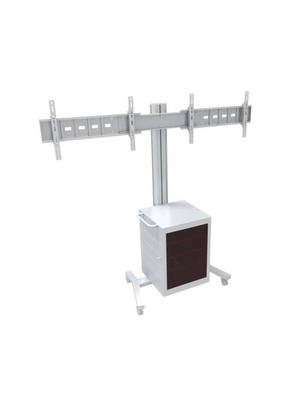 Multibrackets M Public Display Stand 180 Dual MediaBox4 Silver - Max 80 kg - recommended for 60"