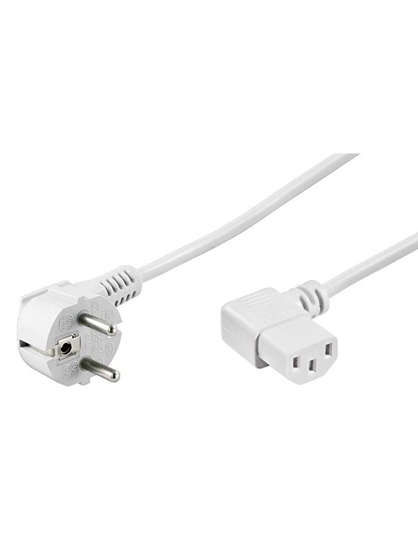 Pro Power cable C13 2x90° - Wit - 1.5m