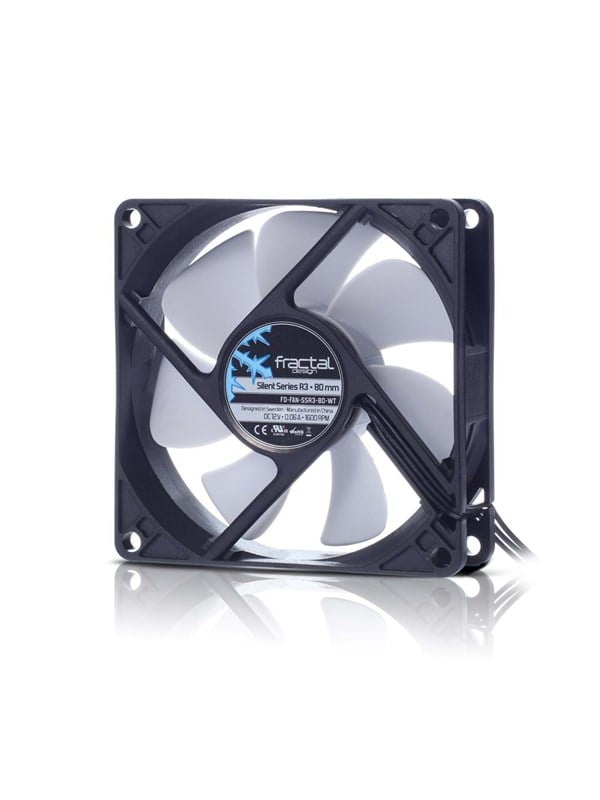 Fractal Design Ventilator Silent R3 - Case ventilator - 80mm - Zwart met witte vleugels - 18 dBA