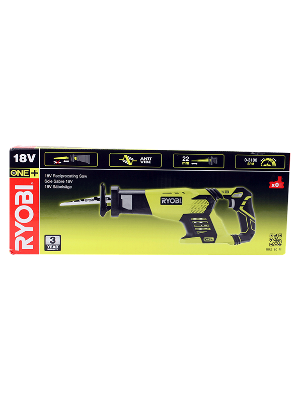 Ryobi RRS1801M One+ 18V Li-Ion Accu Reciprozaag body - snelwissel - 5133001162