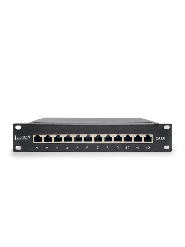 Digitus DN-91612S 12 poorten Netwerkpatchpaneel 254 mm (10) CAT 6 1 HE Meerdere kleuren Ingericht