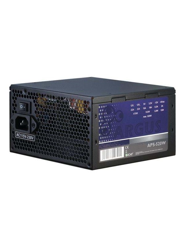 Inter-Tech Argus APS-520W Voeding - 520 Watt - 120 mm - ATX - 80 Plus