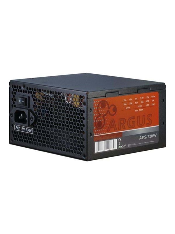 Inter-Tech Argus APS-720W Voeding - 720 Watt - 120 mm - ATX - 80 Plus