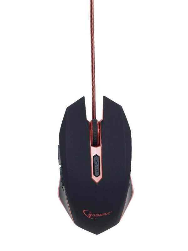 Gembird USB Gaming Mouse - Gaming muis - Optisch - 6 knoppen - Rood