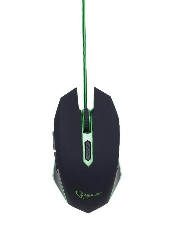 Gembird USB Gaming Mouse - Gaming muis - Optisch - 6 knoppen - Groen