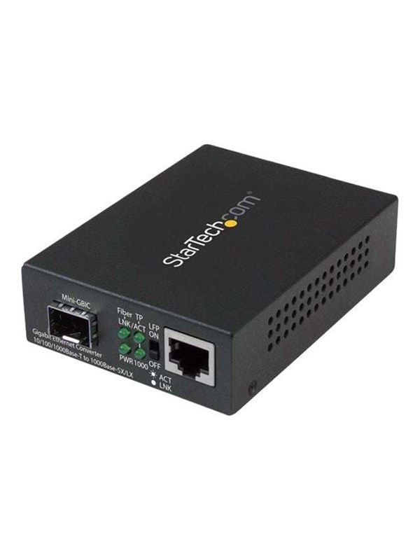 StarTech.com Gigabit ethernet glasvezel media converter met open SFP slot