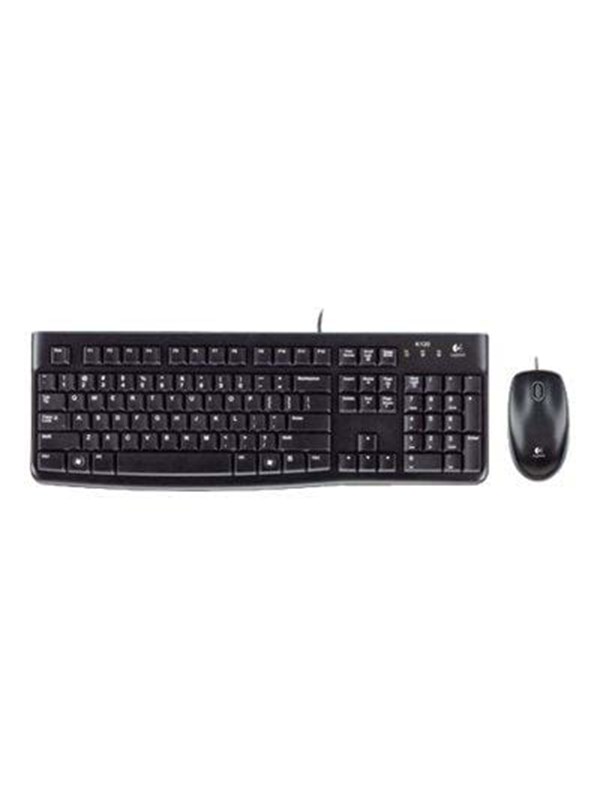 Logitech MK120 Desktop - CH - Keyboard and mouse set - Zwitsers - Zwart