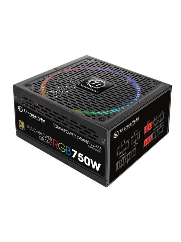 Thermaltake ToughPower Grand RGB 750W Goud Voeding - 750 Watt - 140 mm - ATX - 80 Plus 80 PLUS Gold