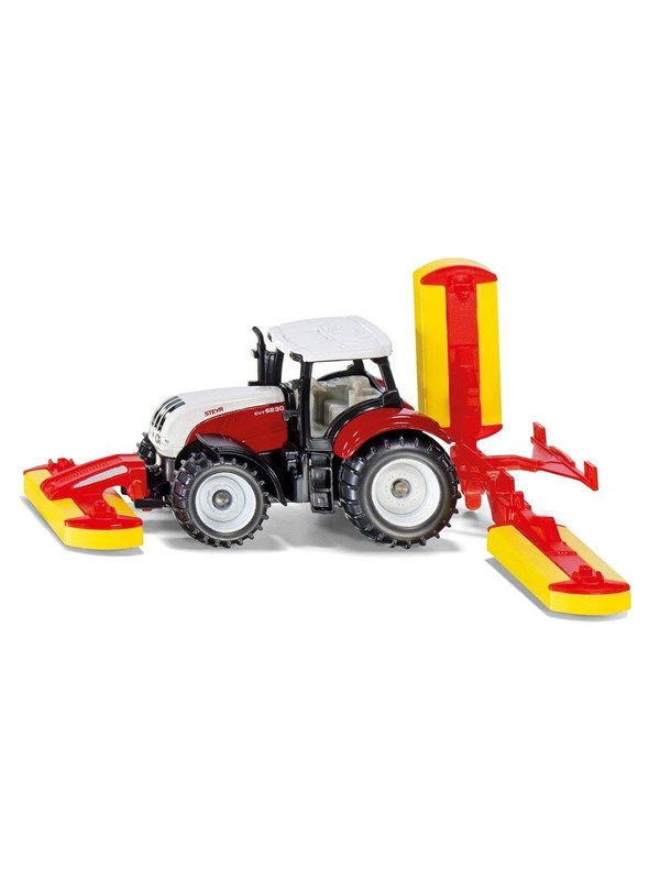 Siku Steyr tractor met Pöttinger maaier - rood, 11,3 x 11,8 x 4,3 cm