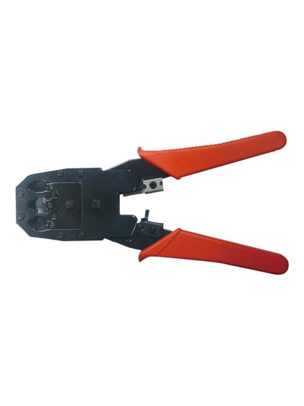 Krimptang voor RJ45, RJ12, RJ11 en RJ10 connectoren - metaal / rood/zwart