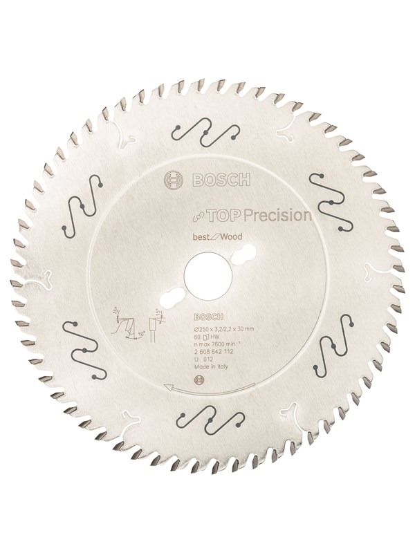 Bosch RUNDSAVKL TOP PRECW 250X3.2X30MM 60T