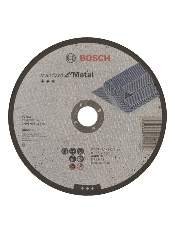Doorslijpschijf recht Standard for Metal A 30 S BF, 180 mm, 22,23 mm, 3,0 mm 1st