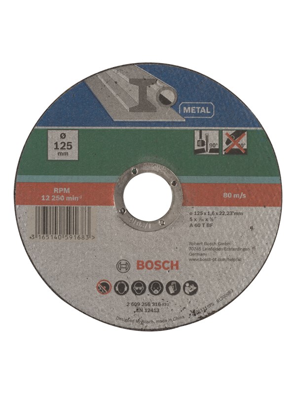 Bosch SKÆRESKIVE METAL 125X1.6MM LIGE