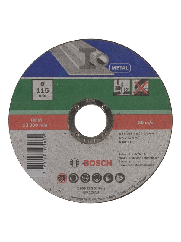 Bosch SKÆRESKIVE METAL 115X1.6MM LIGE