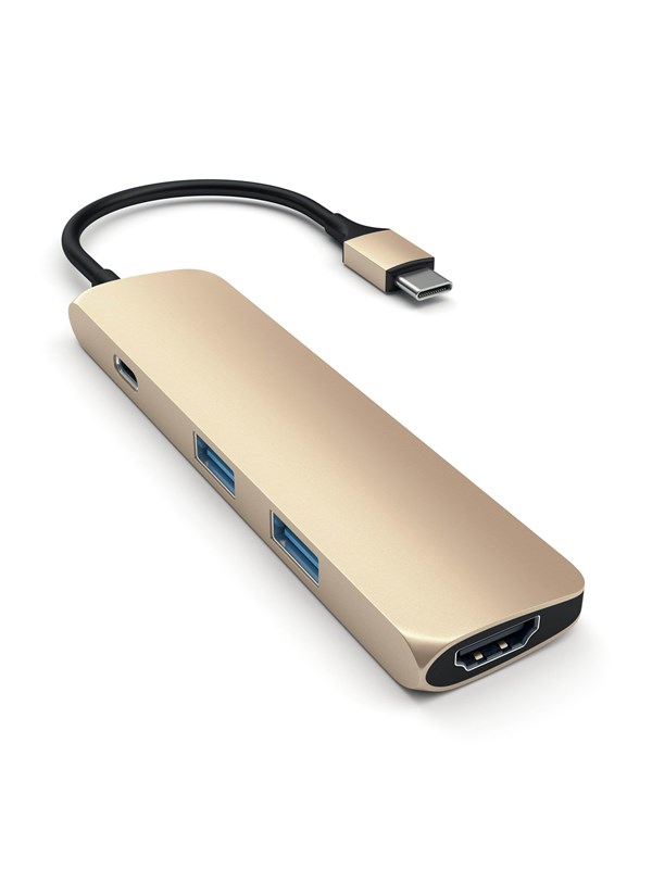 Satechi Slim USB-C MultiPort AV / multimedia paneel with 4K HDMI - Goud