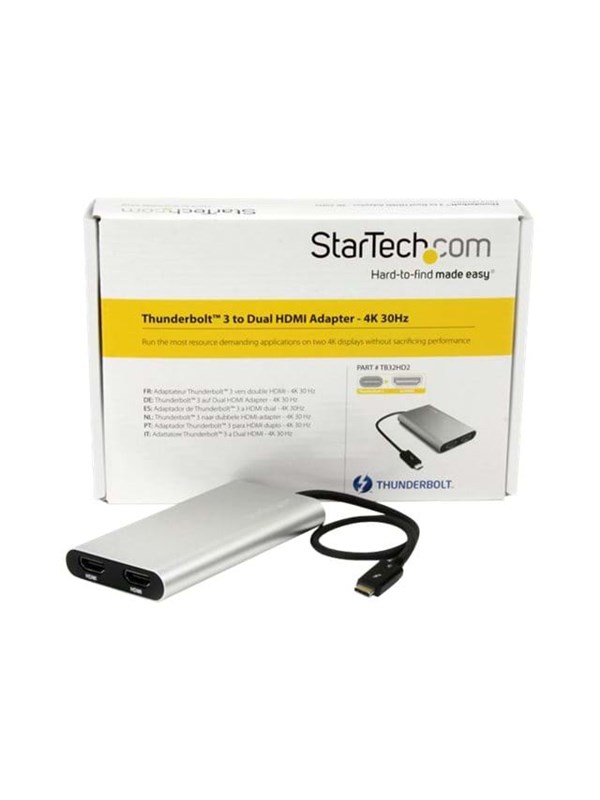 StarTech.com Thunderbolt 3 Dual HDMI Adapter - 4K 60Hz - Silver