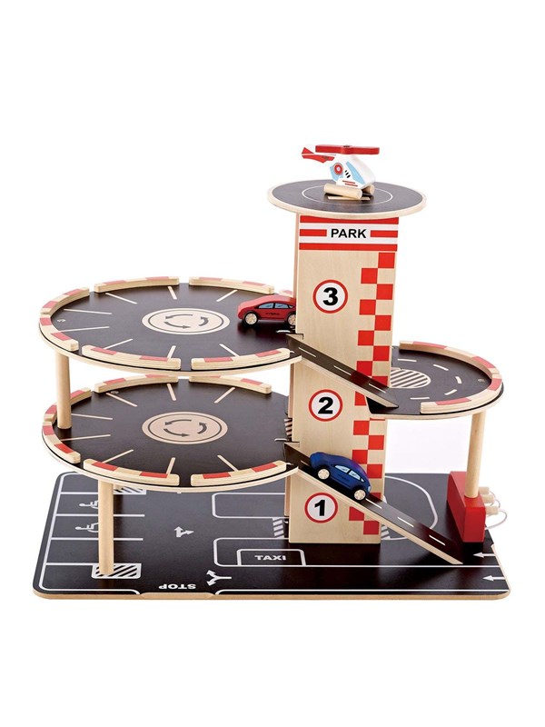 Hape Park & Go Garage - Speelgoed Parkeergarage met Lift, Helikopter en Auto's, 3 jaar+