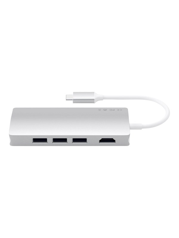 Satechi Aluminum Multi-Port Adapter V2 - USB-C/Thunderbolt3 - 3-Port USB-A - 1GbE