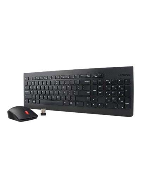 Lenovo Essential Draadloos Combo - tastatur og mus-sæt - amk. engelsk med EURO-symbol - Keyboard and mouse set - Zwart