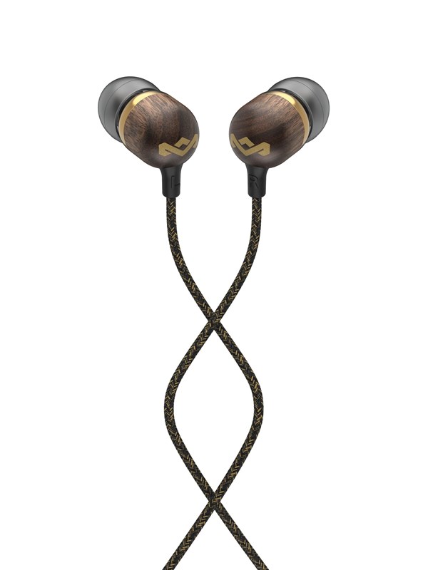 House of Marley Smile Jamaica Oortjes met Draad - Bedrade Oordopjes 3,5 mm Aansluiting - Met Microfoon en 1knopsbediening - Eco Friendly Design - 9 mm Drivers - Knoopvrije Kabel - Brass