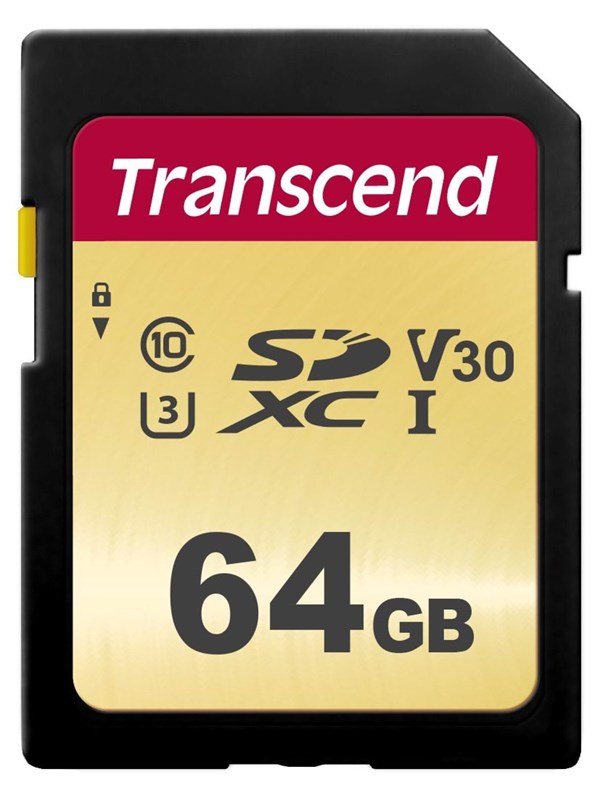 Transcend 500S SDXC UHS-3 - 64GB" (it is already in English)