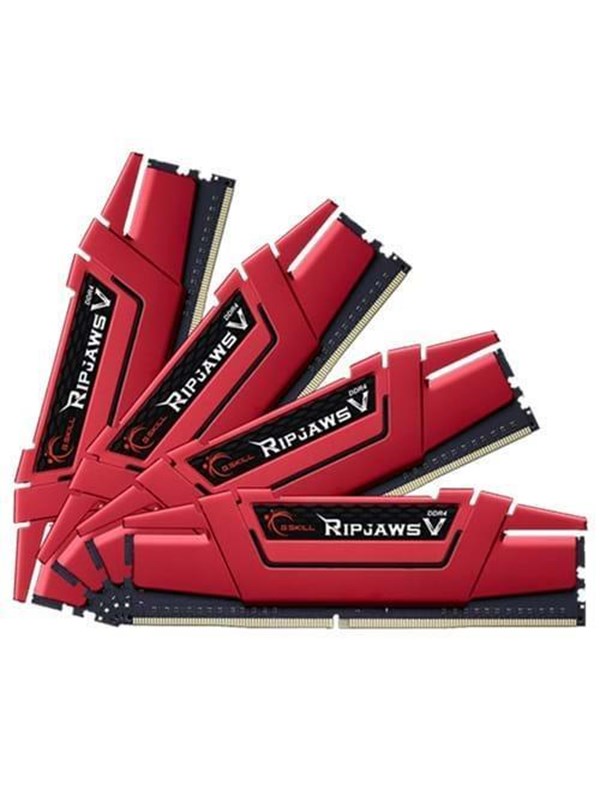 G.Skill Ripjaws V DDR4-2666 - 32GB - CL19 - Quad Channel (4 pcs) - Intel XMP - Rood