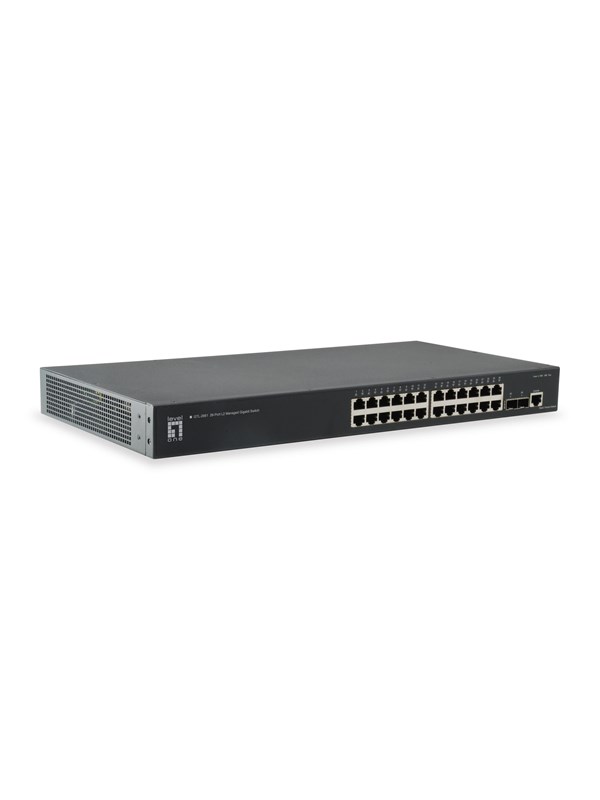 LevelOne GTL-2661 KILBY 26-Port L2 Managed Gigabit Switch 24 Gigabit RJ45 Ports 2 x 10G SFP+ Uplinks