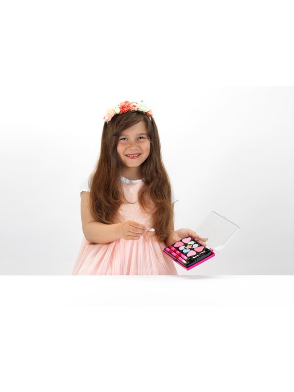 Klein Toys Princess Coralie cosmetica set - oogschaduw, blush en lippenstift - incl. applicators - zwart roze
