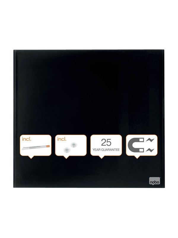 Nobo Glassboard Diamond 30x30cm Sq Zwart