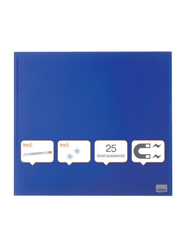 Nobo Glassboard Diamond 30x30cm Sq Blauw