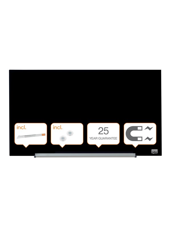 Nobo Impression Pro Magnetisch Glasbord 680x380mm Zwart