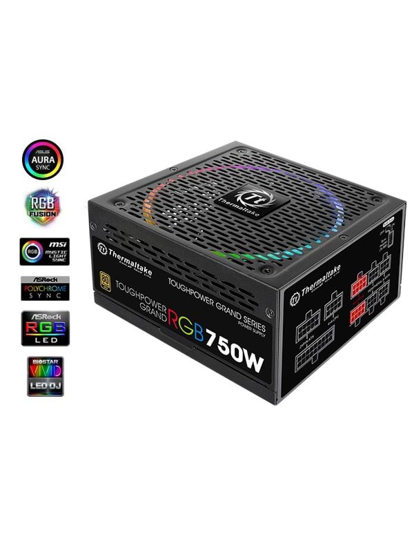 Thermaltake ToughPower Grand RGB Sync Edition 750W Voeding - 750 Watt - 140 mm - ATX - 80 Plus 80 PLUS Gold