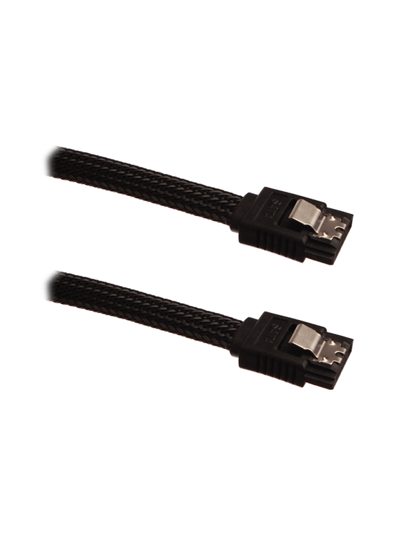 DUTZO Sleeved SATA-kabel - Zwart - 1 m