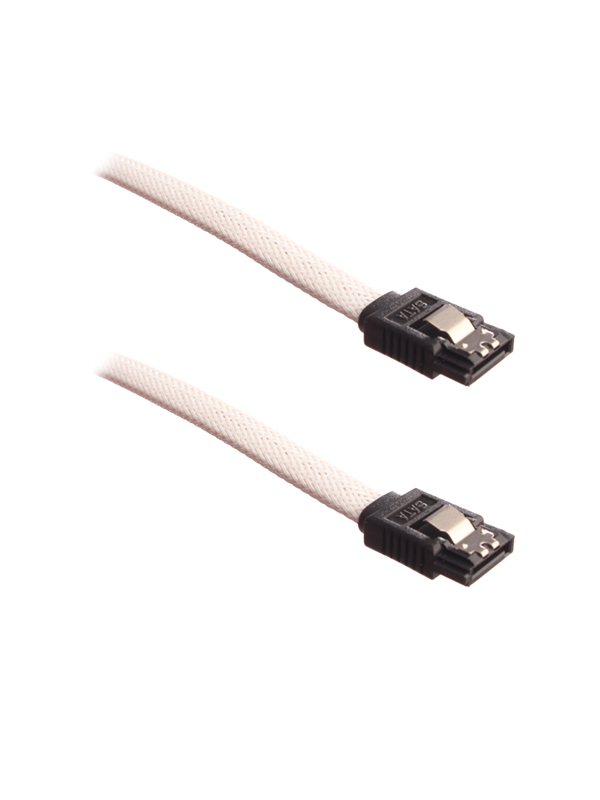 DUTZO Sleeved SATA-kabel - Wit - 1 m