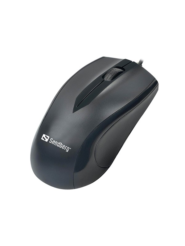 Sandberg USB Mouse - Muis - Optisch - 3 knoppen - Zwart